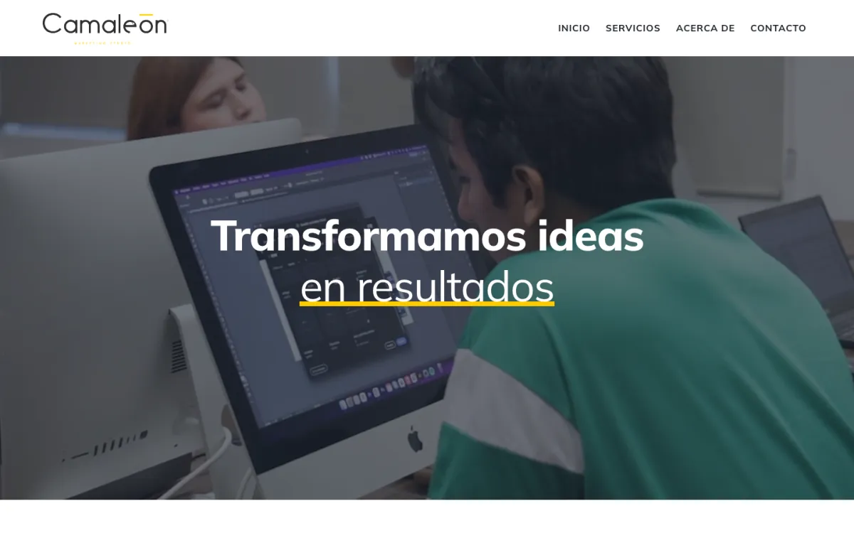 Sitio web de Camaleón Marketing Studio
