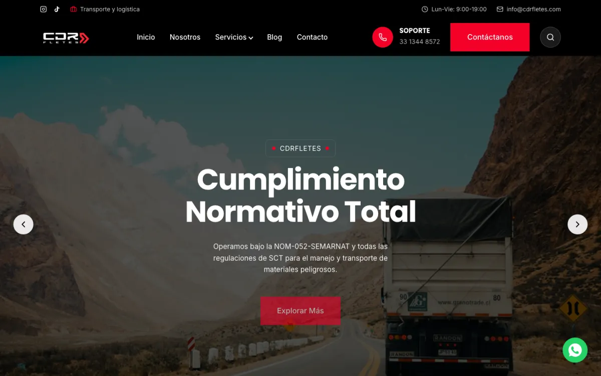 Sitio web de CDR Fletes